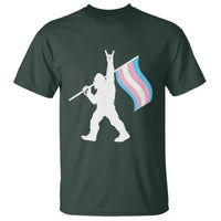 Bigfoot Rock On Trans Pride Flag T Shirt Sasquatch LGBTQ Ally