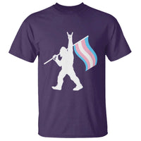 Bigfoot Rock On Trans Pride Flag T Shirt Sasquatch LGBTQ Ally