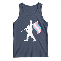 Bigfoot Rock On Trans Pride Flag Tank Top Sasquatch LGBTQ Ally