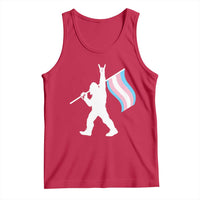 Bigfoot Rock On Trans Pride Flag Tank Top Sasquatch LGBTQ Ally