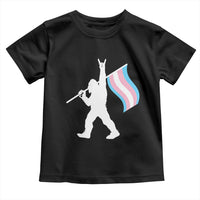 Bigfoot Rock On Trans Pride Flag Toddler T Shirt Sasquatch LGBTQ Ally
