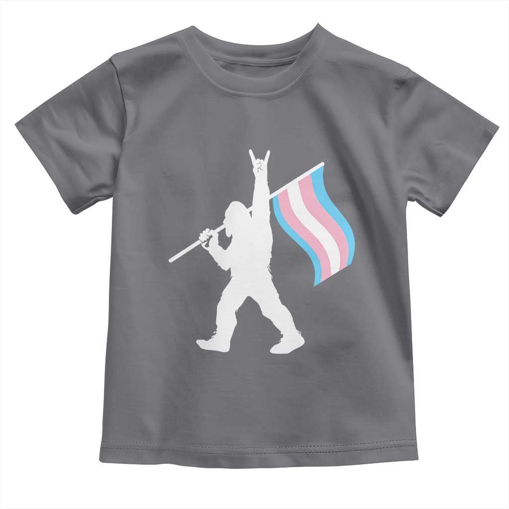 Bigfoot Rock On Trans Pride Flag Toddler T Shirt Sasquatch LGBTQ Ally