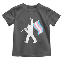 Bigfoot Rock On Trans Pride Flag Toddler T Shirt Sasquatch LGBTQ Ally