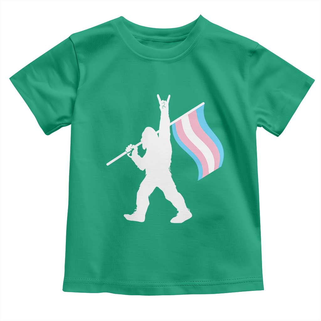 Bigfoot Rock On Trans Pride Flag Toddler T Shirt Sasquatch LGBTQ Ally