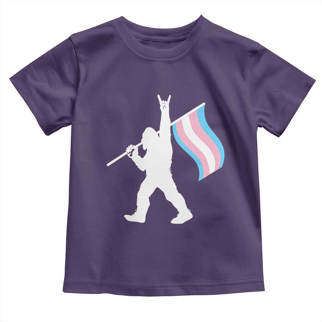 Bigfoot Rock On Trans Pride Flag Toddler T Shirt Sasquatch LGBTQ Ally