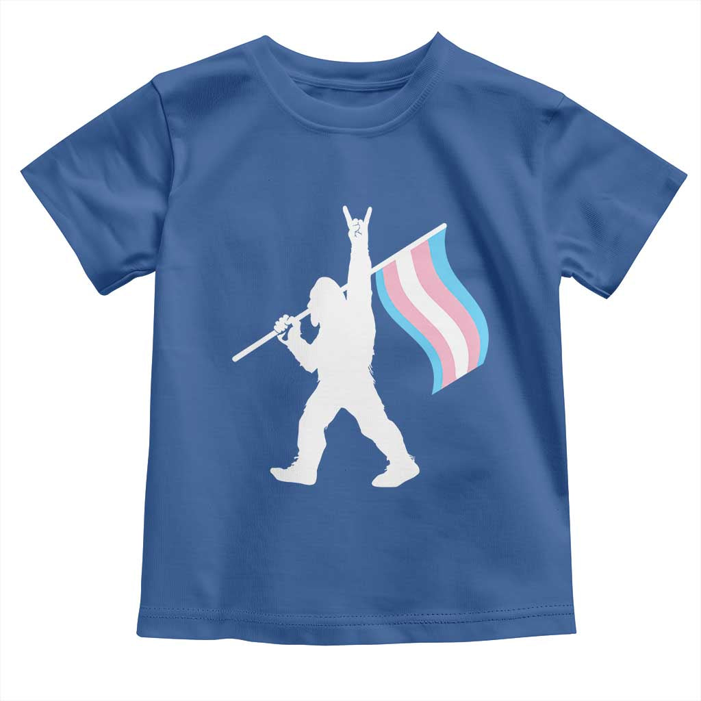 Bigfoot Rock On Trans Pride Flag Toddler T Shirt Sasquatch LGBTQ Ally