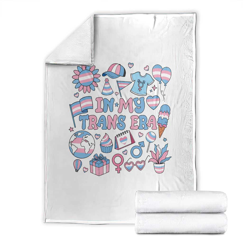 Transgender Pride In My Trans Era Throw Blanket Proud Ally Support Graphic