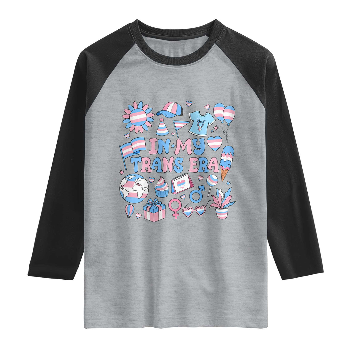Transgender Pride In My Trans Era Raglan Shirt Proud Ally Support Graphic