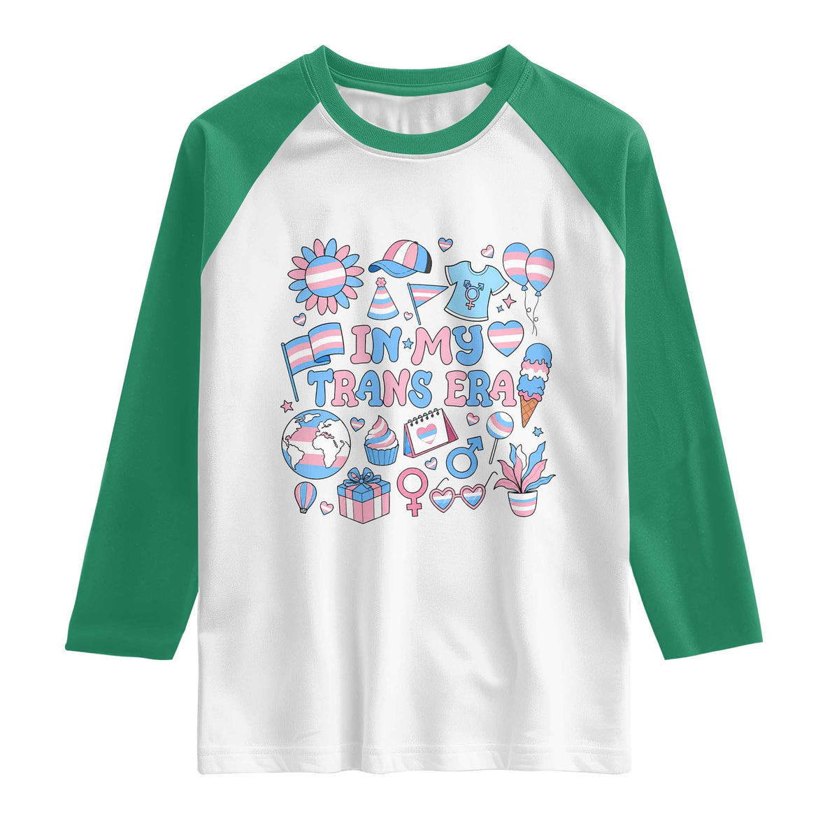 Transgender Pride In My Trans Era Raglan Shirt Proud Ally Support Graphic
