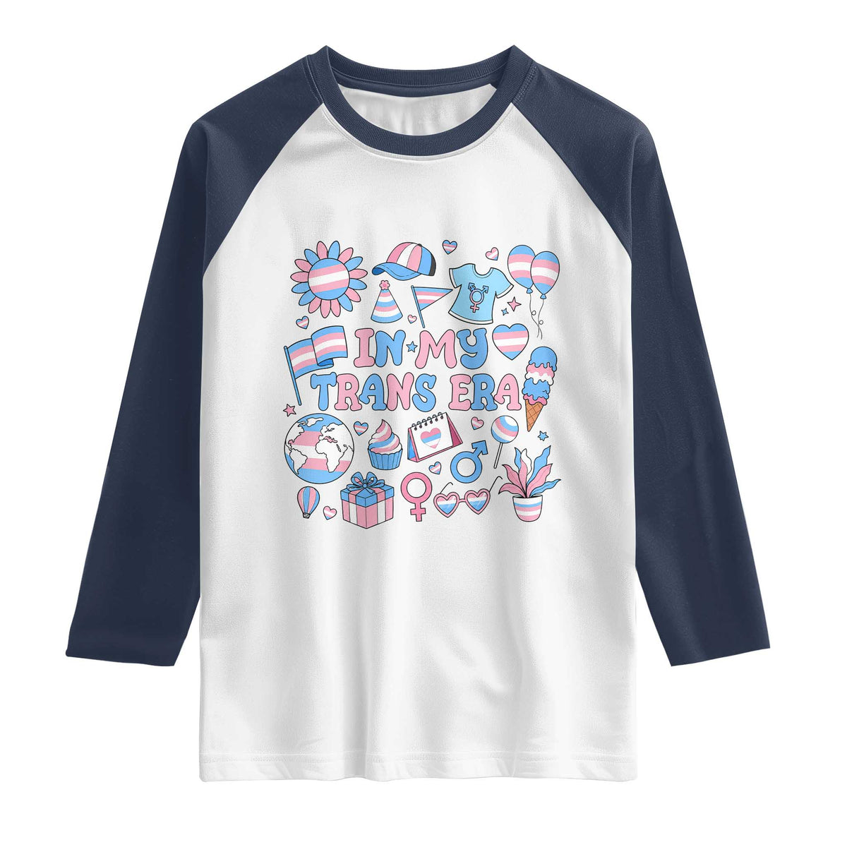 Transgender Pride In My Trans Era Raglan Shirt Proud Ally Support Graphic