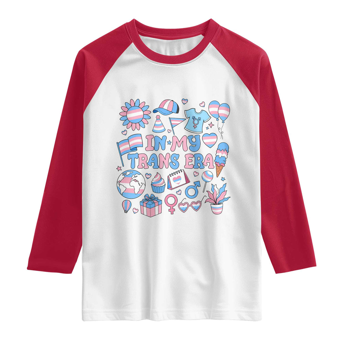 Transgender Pride In My Trans Era Raglan Shirt Proud Ally Support Graphic