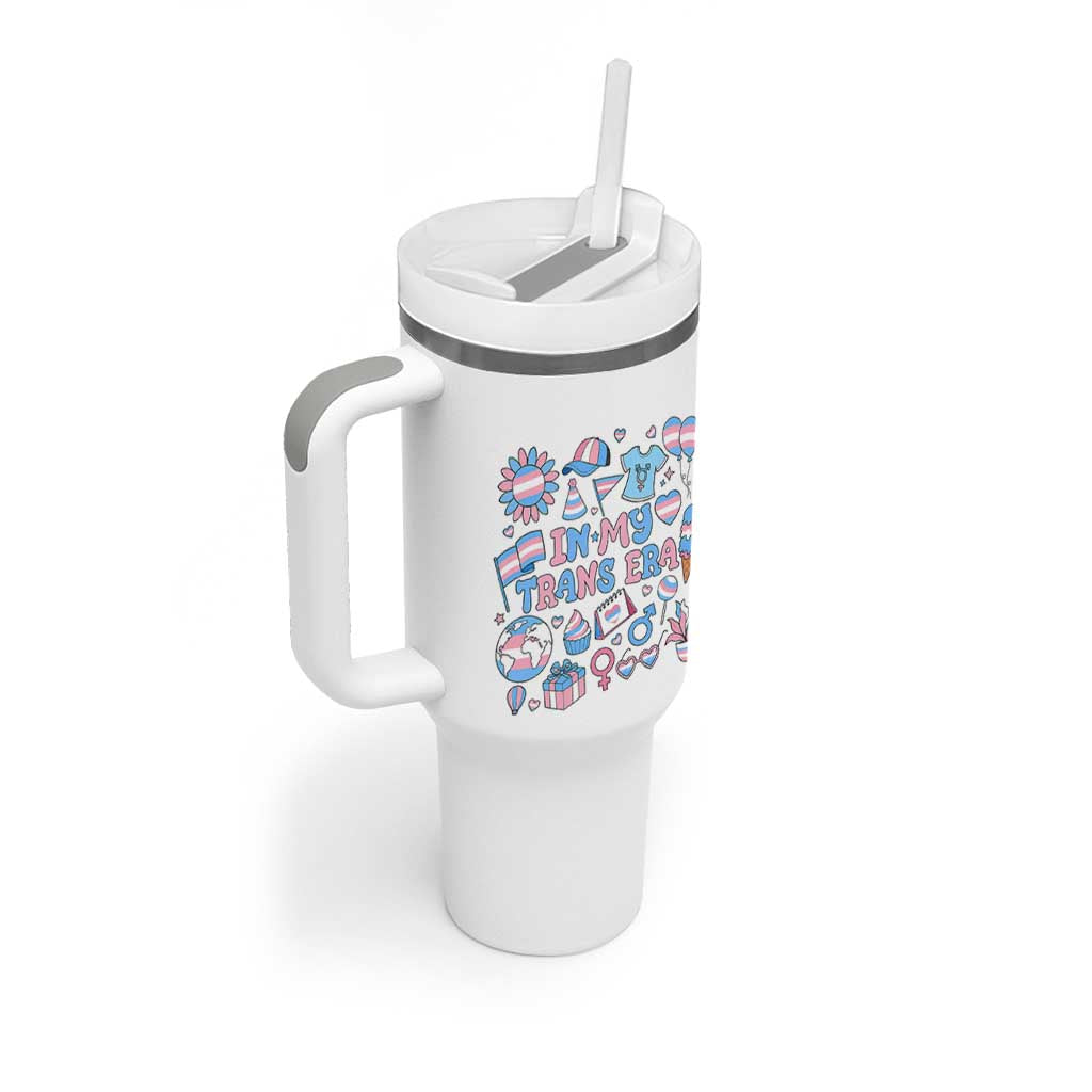 Transgender Pride In My Trans Era Tumbler With Handle Proud Ally Support Graphic