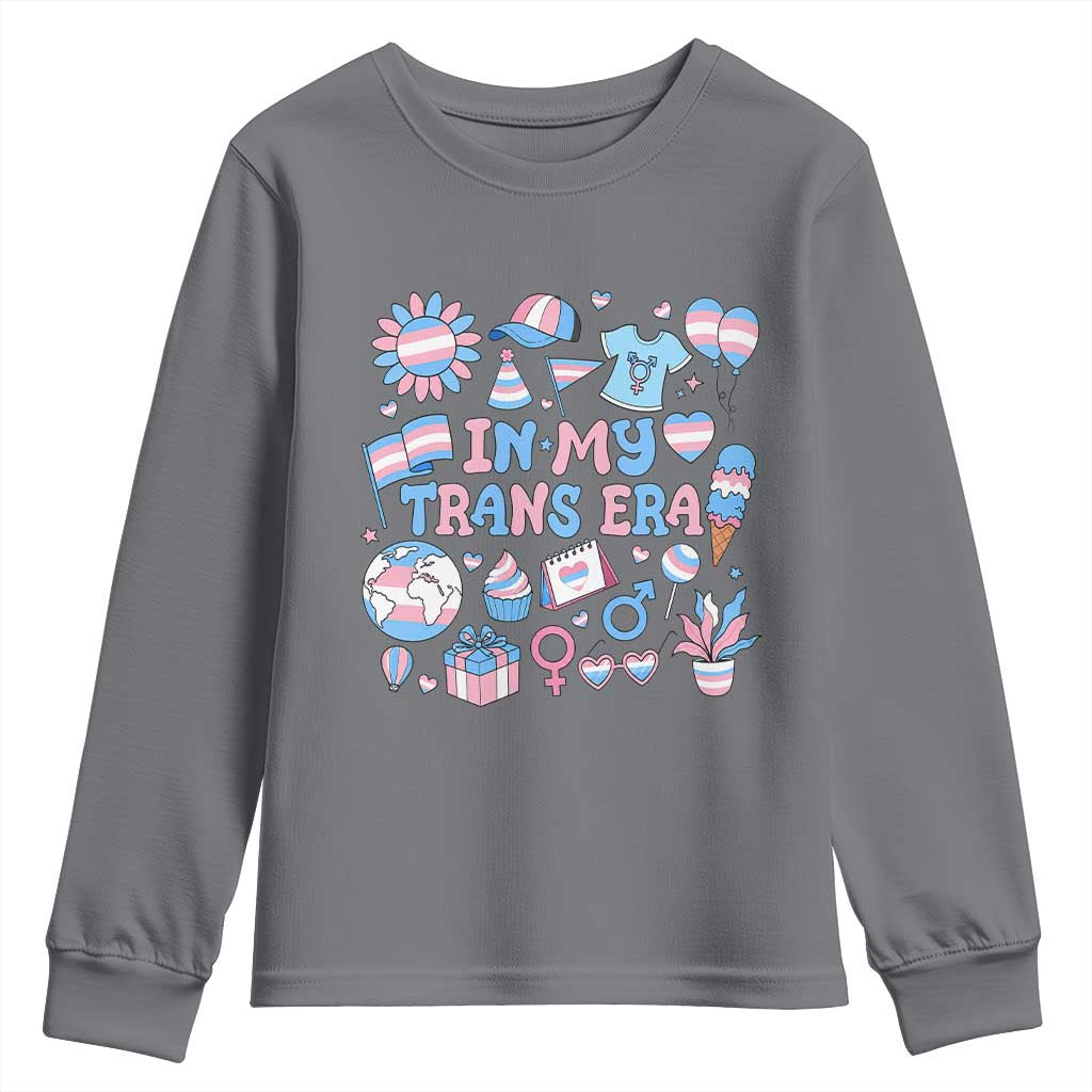 Transgender Pride In My Trans Era Youth Sweatshirt Proud Ally Support Graphic