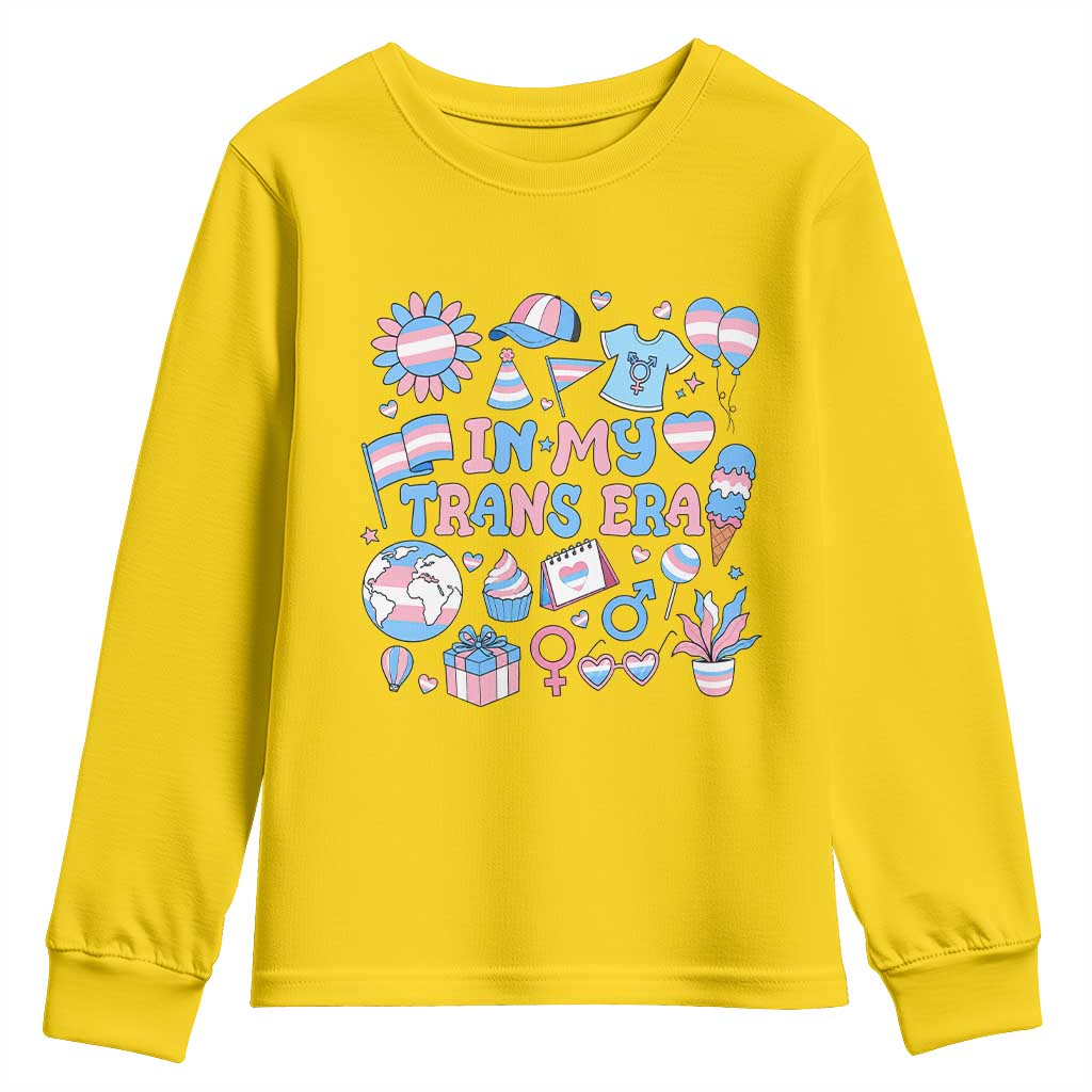 Transgender Pride In My Trans Era Youth Sweatshirt Proud Ally Support Graphic