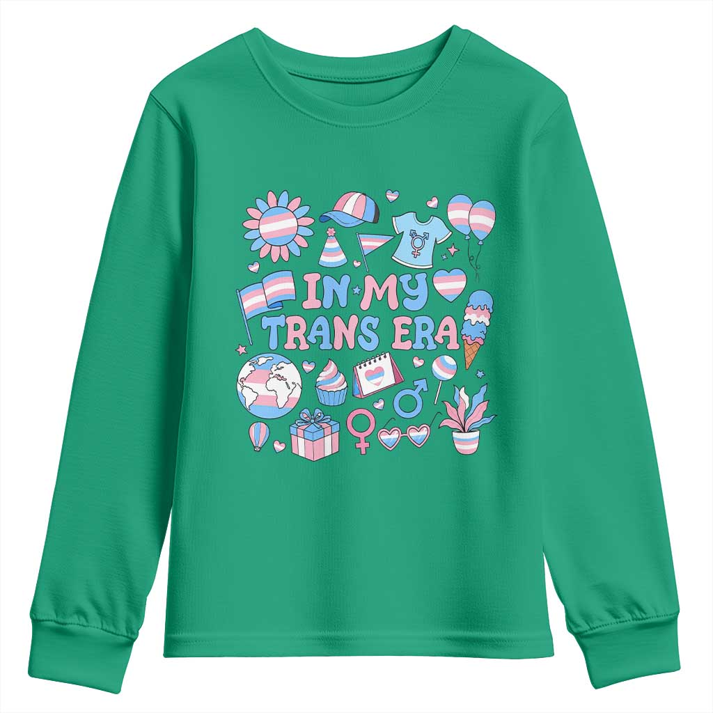 Transgender Pride In My Trans Era Youth Sweatshirt Proud Ally Support Graphic