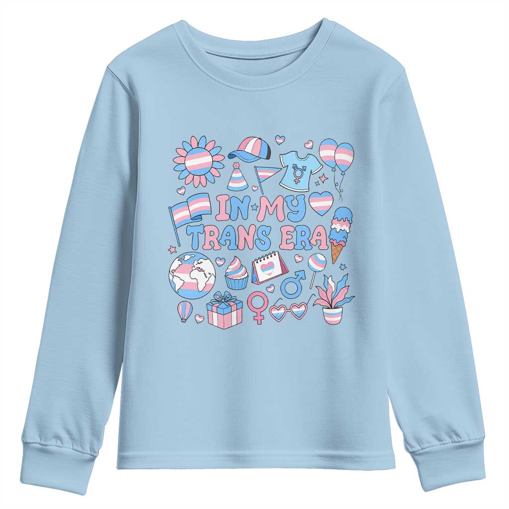 Transgender Pride In My Trans Era Youth Sweatshirt Proud Ally Support Graphic