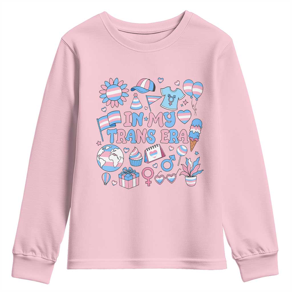 Transgender Pride In My Trans Era Youth Sweatshirt Proud Ally Support Graphic