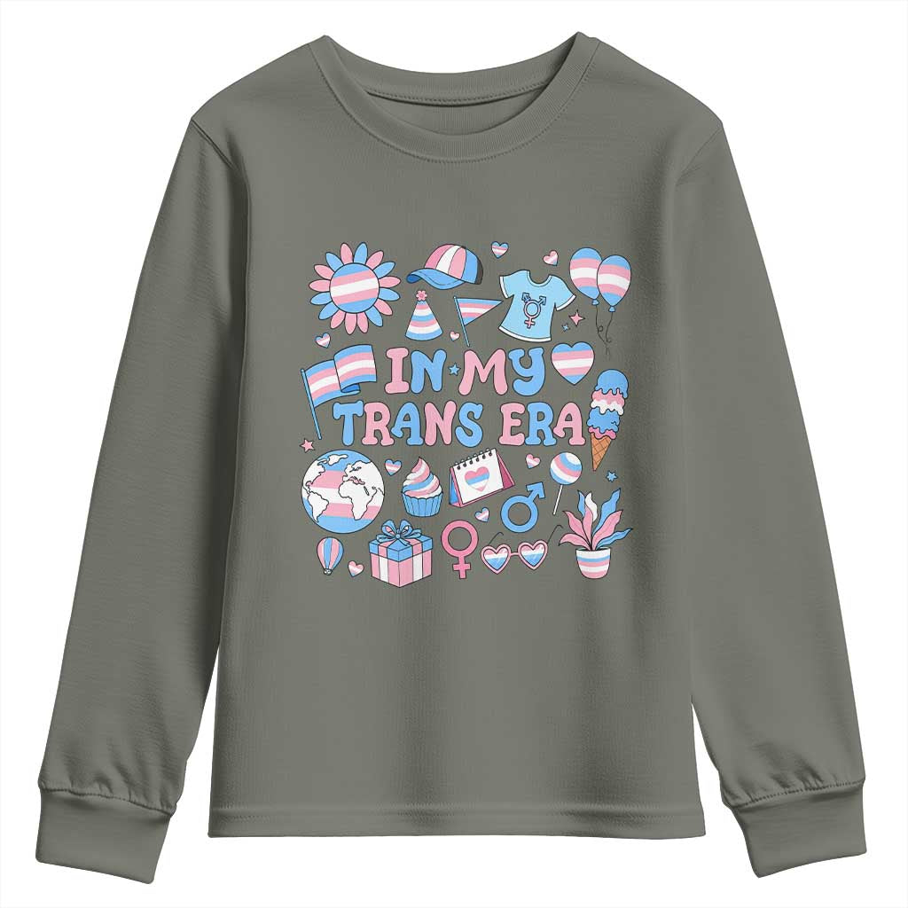 Transgender Pride In My Trans Era Youth Sweatshirt Proud Ally Support Graphic