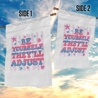 Striped Glitter Effect Printed Trans Rights Garden Flag Be Yourself They Will Adjust
