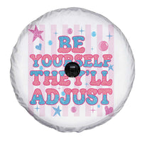 Striped Glitter Effect Printed Trans Rights Spare Tire Cover Be Yourself They Will Adjust
