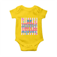 Striped Glitter Effect Printed Trans Rights Baby Onesie Be Yourself They Will Adjust