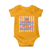 Striped Glitter Effect Printed Trans Rights Baby Onesie Be Yourself They Will Adjust