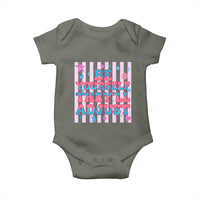 Striped Glitter Effect Printed Trans Rights Baby Onesie Be Yourself They Will Adjust