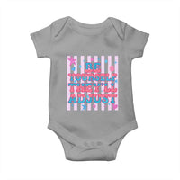 Striped Glitter Effect Printed Trans Rights Baby Onesie Be Yourself They Will Adjust