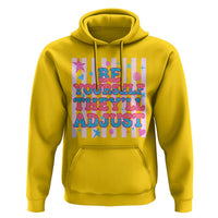 Striped Glitter Effect Printed Trans Rights Hoodie Be Yourself They Will Adjust