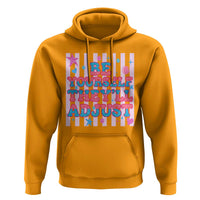 Striped Glitter Effect Printed Trans Rights Hoodie Be Yourself They Will Adjust