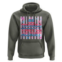 Striped Glitter Effect Printed Trans Rights Hoodie Be Yourself They Will Adjust