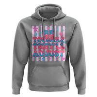 Striped Glitter Effect Printed Trans Rights Hoodie Be Yourself They Will Adjust