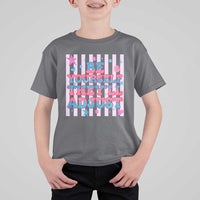 Striped Glitter Effect Printed Trans Rights T Shirt For Kid Be Yourself They Will Adjust