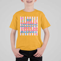 Striped Glitter Effect Printed Trans Rights T Shirt For Kid Be Yourself They Will Adjust