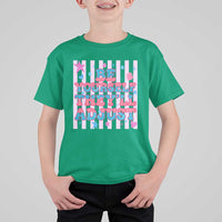 Striped Glitter Effect Printed Trans Rights T Shirt For Kid Be Yourself They Will Adjust