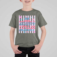 Striped Glitter Effect Printed Trans Rights T Shirt For Kid Be Yourself They Will Adjust