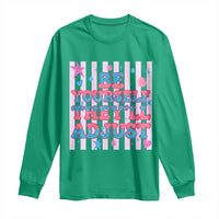 Striped Glitter Effect Printed Trans Rights Long Sleeve Shirt Be Yourself They Will Adjust