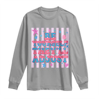 Striped Glitter Effect Printed Trans Rights Long Sleeve Shirt Be Yourself They Will Adjust