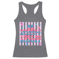 Striped Glitter Effect Printed Trans Rights Racerback Tank Top Be Yourself They Will Adjust