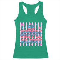 Striped Glitter Effect Printed Trans Rights Racerback Tank Top Be Yourself They Will Adjust