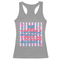 Striped Glitter Effect Printed Trans Rights Racerback Tank Top Be Yourself They Will Adjust