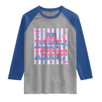 Striped Glitter Effect Printed Trans Rights Raglan Shirt Be Yourself They Will Adjust