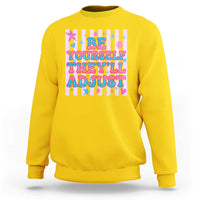 Striped Glitter Effect Printed Trans Rights Sweatshirt Be Yourself They Will Adjust