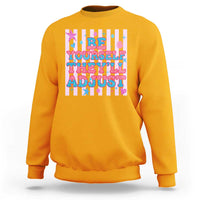 Striped Glitter Effect Printed Trans Rights Sweatshirt Be Yourself They Will Adjust