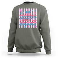 Striped Glitter Effect Printed Trans Rights Sweatshirt Be Yourself They Will Adjust