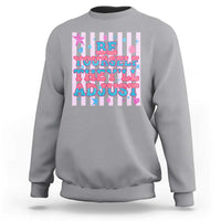 Striped Glitter Effect Printed Trans Rights Sweatshirt Be Yourself They Will Adjust