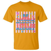 Striped Glitter Effect Printed Trans Rights T Shirt Be Yourself They Will Adjust
