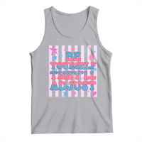 Striped Glitter Effect Printed Trans Rights Tank Top Be Yourself They Will Adjust