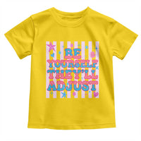 Striped Glitter Effect Printed Trans Rights Toddler T Shirt Be Yourself They Will Adjust