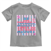 Striped Glitter Effect Printed Trans Rights Toddler T Shirt Be Yourself They Will Adjust